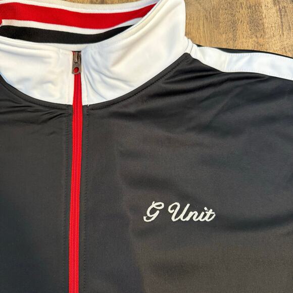 G Unit Track Jacket Vintage Y2K Full Zip Polyester Black Red Size Unisex XLarge - Picture 4 of 12
